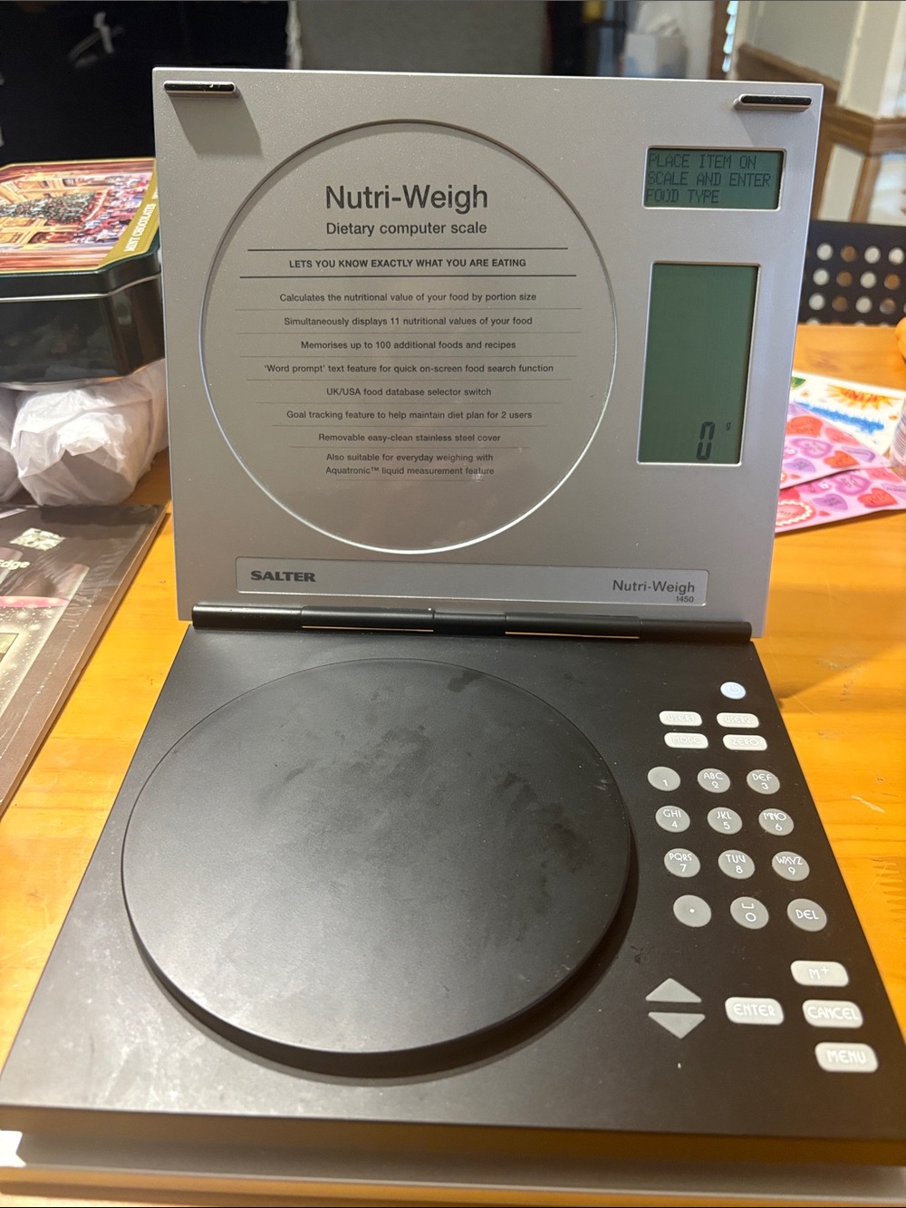 Salter Nutri-Weigh Digital Dietary Scale - Black/Silver Model 1450